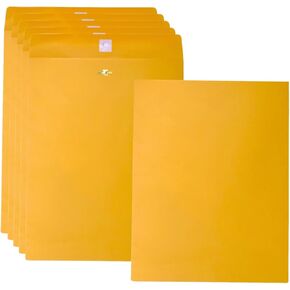 20 Pcs Clasp Envelopes 10x13, Creebe Large Yellow 10 x 13 Manilla Envelopes with Clasp and Gummed Seal for Mailing, 100 GSM Kraft Paper
