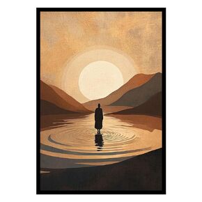 Miracle Spirit The Last Duper Boho Minimalist Wall Art ، يسوع صورة ، ديكور مسيحي ، ملصق يسوع ، ديكور الجدار البوهيمي للمنزل ، غرفة المعيشة ، غرفة صلاة الصفاء ، حضانة (غير مؤطر)