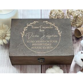 1st Birthday Heirloom Vault: Personalized Engraved Capsule for Future 18th Birthday Surprise, Treasured Baby Milestone Keepsake Box, Perfect Memory Gift for Wedding Anniversary
