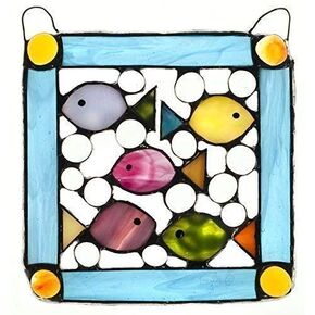 Decorative Fish Panel, Stained Glass Panel, Fun Fish Panel