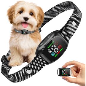 Dog Bark Collar, Tiny Bark Collar for Small Dogs 5-15lbs, Medium, Large Dogs, Automatic Smart Bark Collar with 4 Modes & 8 Sensitivity Levels, IP67 Waterproof No Shock Anti Barking Collar (Black)