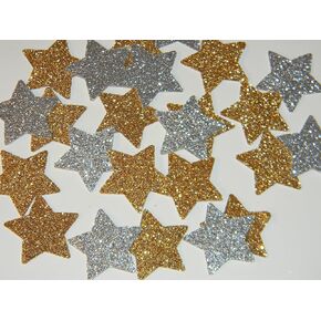 100 gold and silver glitter 1 inch stars twinkle little star baby shower birthday party decor confetti