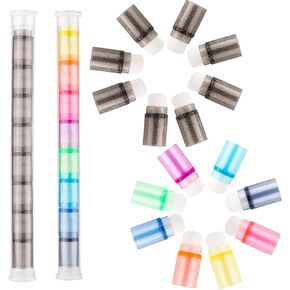 20PCS Soft Bristles Finger Daubers for Blending Stamp Colors,Mini Stackable Blender Brushes Finger Daubers for Card Making Painting,Drawing,Crafter Color Coded Handles Ink Blender Tool with 2PCS Tubes
