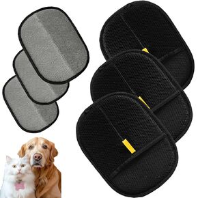 3-Pack Pet Hair Remover Brushing Glovesr, Upgraded Animal Removal Tool, Remove Dog/Cat Fur from Clothing, Furniture, Car Seats, Bedding & Carpet – Reusable Lint Hair Remover for Pet Owners