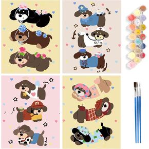 طلاء Cat Paint بواسطة أرقام أرقام للأطفال-طلاء DIY مع قماش ، والدهانات والفرش الأكريليك-مركبة فنية مبتدئين سهلة للبنين والبنات من 5 إلى 12-جاهزة للتعليق （8 ″ × 8 ″ / 6 ألوان）