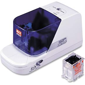 Max EH70F Electronic Heavy Duty Flat Clinch Stapler, 70-Sheet Capacity, Gray