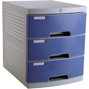File Cabinet Flat Stationery 3-Shelf Lockable Desktop Storage Cabinet Plastic Office File Cabinet Storage Cabinet