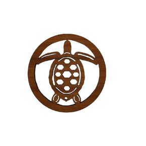 Unique Handmade Sapele Mahogany Wood Sea Turtle Trivet for Hot Pots and Pans