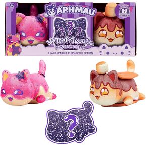 Aphmau 6 "MEEMEOW PLUSH 3 عبوات ، آيس كريم مفاجأة يضم 2 آيس كريم بريق + 1 سبارتيل الحصري ، ميرش الرسمي