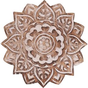 Set of 2 Wooden Trivets for Hot Dishes Pots and Pans Tea Pot Holders Nonslip Heat Resistant Kitchen Counter Accessories 8" Diameter Mandala Design (Design 2)