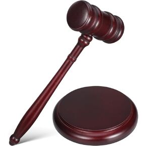 Gavel and Block Set Wood Hammer for Lawyer Judge Auction Court