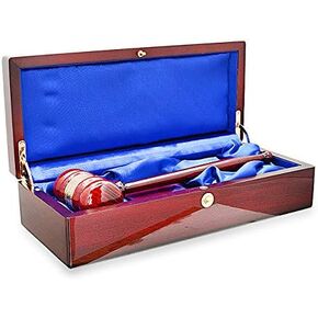 Executive Gift Shoppe | Personalized Rosewood Gavel and Block Set in Hinged Wood Box with Custom Engraving