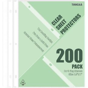 300 Pack Clear Sheet Protectors for 3 Ring Binder, Wider and Thicker, Polypropylene Acid-Free Material, 8.5 x 11 Inch Letter Size, Protector of Your Documents