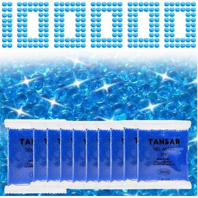 Gel Balls Blaster Ammo Gel Gun Refill(10 Packs,10,000 Pieces Per Pack), 7.5mm Splat Gels Balls Bullets Accesories 7-8 mm, Compatible with Gels Gun, Blue Colour, for Ages 14+