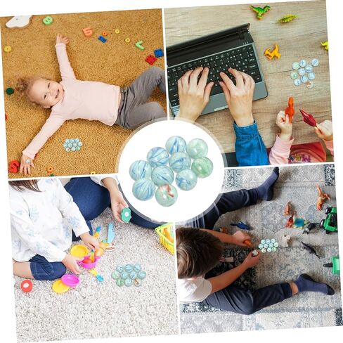Eringogo 10pcs الرخام الزجاجي التعليمي لتجارب العلوم ومشاريع الحرف اليدوية كرات زجاجية مصقولة بسلاسة لزخارف أسماك الأسماك والفنون العشوائية أنماط عشوائية in Saudi Arabia