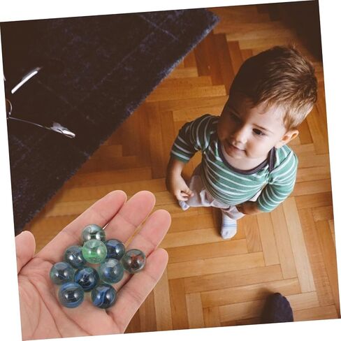 Eringogo 10pcs الرخام الزجاجي التعليمي لتجارب العلوم ومشاريع الحرف اليدوية كرات زجاجية مصقولة بسلاسة لزخارف أسماك الأسماك والفنون العشوائية أنماط عشوائية in Saudi Arabia