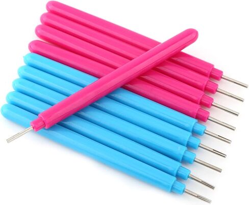 Walfront Quilling Tool Paper Tool Quilling Tool Multifunctional Paper Pens مجموعة من 10pcs Rose Red and Blue for Craft of Rolling Colorful في مختلف الأشكال الفنية in Saudi Arabia