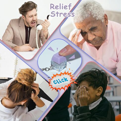 6 Pack Keyboard Fidget Toy, Keyboard Fidget Keychain Keyboard Decompression Button Finger Clicker Toys, Button Stress Relief Fidget Gifts for Adult to Relief Stress (Multicolor) in Kuwait