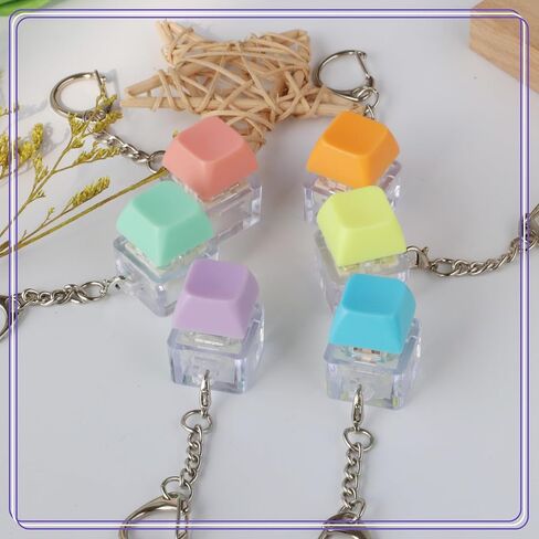 6 Pack Keyboard Fidget Toy, Keyboard Fidget Keychain Keyboard Decompression Button Finger Clicker Toys, Button Stress Relief Fidget Gifts for Adult to Relief Stress (Multicolor) in Kuwait