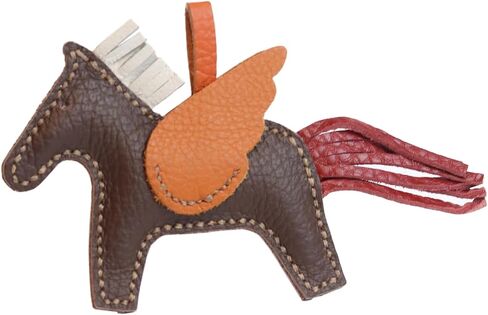 Cute Pony Personalized handmade Cowhide Pendant Bag Pendant Horse Car Keychain (Dark Brown) in Saudi Arabia