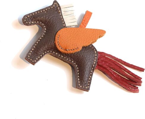 Cute Pony Personalized handmade Cowhide Pendant Bag Pendant Horse Car Keychain (Dark Brown) in Saudi Arabia