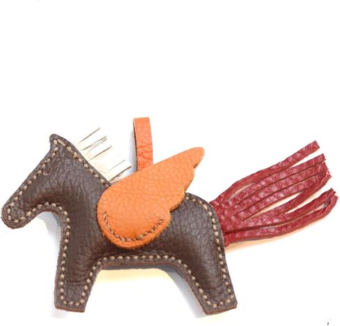 Cute Pony Personalized handmade Cowhide Pendant Bag Pendant Horse Car Keychain (Dark Brown) in Saudi Arabia
