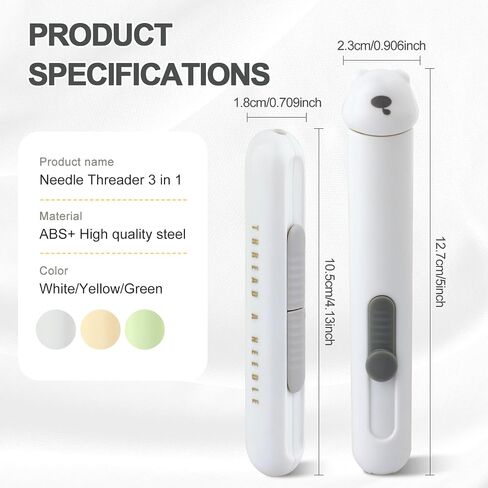 Tomatic Needle Threaders Seam Ripper ، تم ترقيته 3 في 1 أداة خياطة الإبرة ، أمطار التماس سريعة التمدد مع تخزين الإبرة لإزالة غرزة التطريز (رمادي) in Kuwait