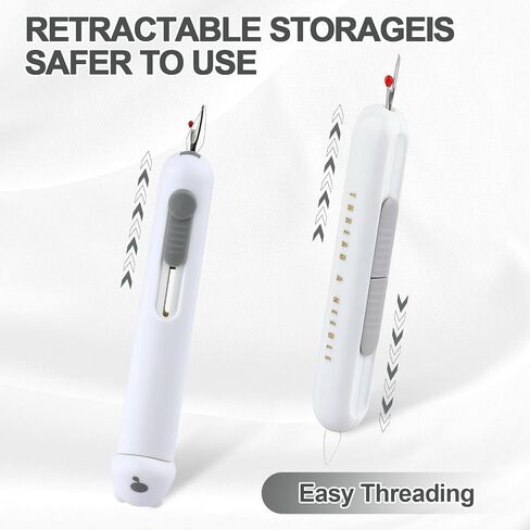Tomatic Needle Threaders Seam Ripper ، تم ترقيته 3 في 1 أداة خياطة الإبرة ، أمطار التماس سريعة التمدد مع تخزين الإبرة لإزالة غرزة التطريز (رمادي) in Kuwait