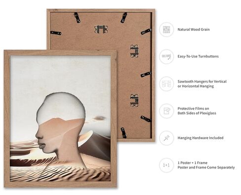 Monem Art Pin Up Girl on Whiskey Poster - Retro Alcohol Print - Collage Art - Lady Art - Bar Cart Art - Trendy Art - Modern Art - Great Kitchen or Restaurant Wall Decor - 11x14 Beige Framed in Kuwait