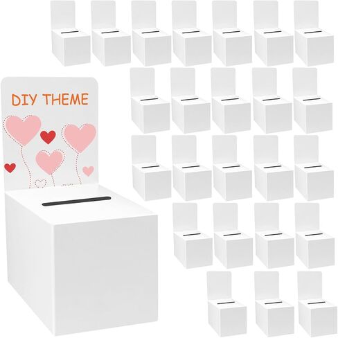 25 Pcs Raffle Ticket Boxes with Removable Header, Raffle Suggestion Ballot Voting Donation Box with Slot for Fundraising Collecting Card in Kuwait