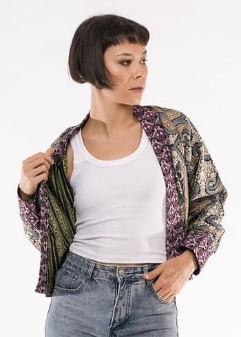 Dhaka Cardigan III ~ Wool w/Silk Embroidery in Saudi Arabia