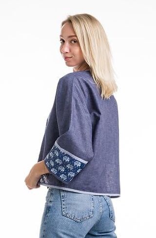 Lanna Blue by Iyana ki ~ cardigan الكتان in Saudi Arabia
