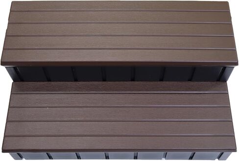 Confer Plastics Two Tier 36" Wide Deluxe Hot Tub Step. Non-Skid Spa Steps, Easy Installation, Sturdy, Long Lasting Upgrade to Your Space. Proudly Made in USA. - Espresso in Kuwait