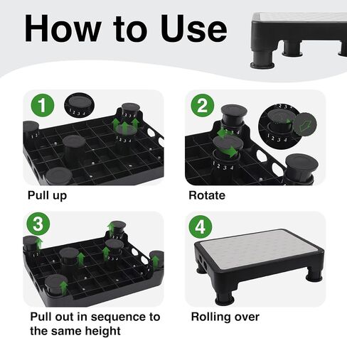 براز خطوة قابل للتعديل للسرير وحوض الاستحمام والسيارات والمطبخ ، ارتفاع مستوى 4 مستويات 3.4 "-5" ، منصة غير انزلاقية مع 6 أقدام مضادة للانزلاق-خطوة البراز لكبار السن كبار السن الأطفال ، رمادي ، رمادي in Kuwait