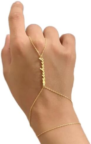 Hand Chain Bracelet Adjustable Name Bracelet Jewelery Hand Chain Slave 925 Sterling Silver 14K Gold Solid Birthday Gift Bridesmaid Bracelet in Saudi Arabia