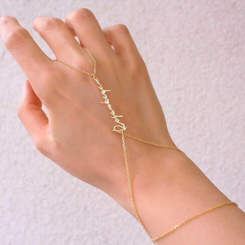 Hand Chain Bracelet Adjustable Name Bracelet Jewelery Hand Chain Slave 925 Sterling Silver 14K Gold Solid Birthday Gift Bridesmaid Bracelet in Saudi Arabia