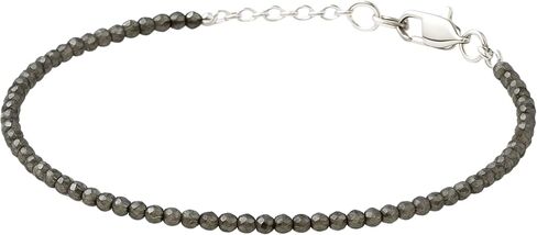Smoky Quartz Bracelet for Women Men's Gifts - Protection Healing Crystal Bracelet - 2mm Gemstone Beaded Adjustable Bracelet Pulseras Para Hombres Mujer Stocking Stuffers (Silver Chain) in Saudi Arabia