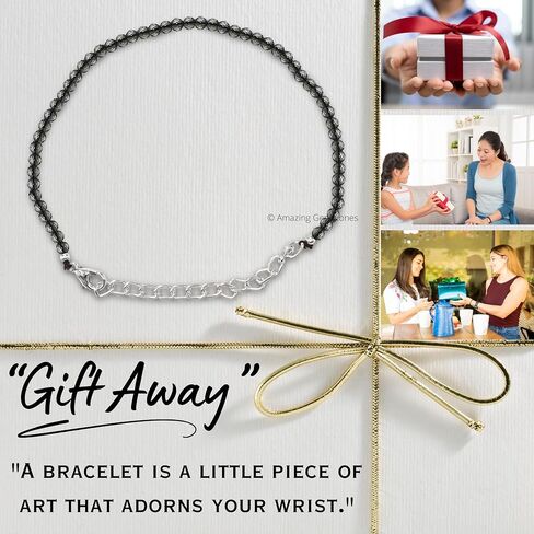 Smoky Quartz Bracelet for Women Men's Gifts - Protection Healing Crystal Bracelet - 2mm Gemstone Beaded Adjustable Bracelet Pulseras Para Hombres Mujer Stocking Stuffers (Silver Chain) in Saudi Arabia