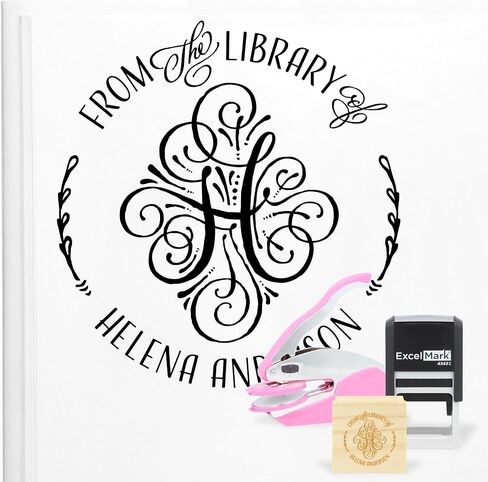 Excelmark Figuredized Book Stamp - Ex Libris Wood Stamp ، Onking Onding أو Easser (Wildflower ، Round) in Kuwait