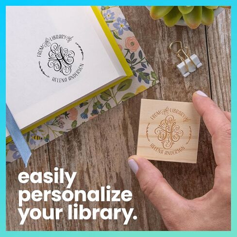 Excelmark Figuredized Book Stamp - Ex Libris Wood Stamp ، Onking Onding أو Easser (Wildflower ، Round) in Kuwait