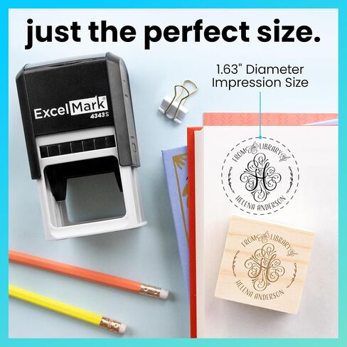 Excelmark Figuredized Book Stamp - Ex Libris Wood Stamp ، Onking Onding أو Easser (Wildflower ، Round) in Kuwait