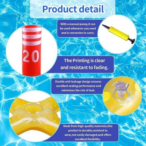 Pool Games Set-8 Inflatable Rings,Inflatable Basketball Hoop,Cactus Toss Game,Cross Toss Game and 2 Inflatable Small Basketballs-Perfect Water Toys for Kids,Teens and Adults in Saudi Arabia