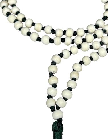Hand-Knotted Tulsi Mala Beads Necklace – Natural & Ethically Sourced - 8mm 108 Beads – 7 Chakra Colors – Chakra Balancing & All Zodiac Birthstones – Spiritual Jewelry (Green String/Tassel) in Saudi Arabia