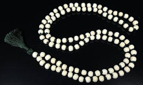 Hand-Knotted Tulsi Mala Beads Necklace – Natural & Ethically Sourced - 8mm 108 Beads – 7 Chakra Colors – Chakra Balancing & All Zodiac Birthstones – Spiritual Jewelry (Green String/Tassel) in Saudi Arabia