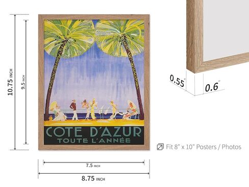 Monem Art Travel Poster - Vintage La Eforie Romania Wall Art - Colorful Retro Beach Wall Decor - Great Wall Decor Gift for Home, Office, Living Room, 16x20 Beige Framed in Kuwait