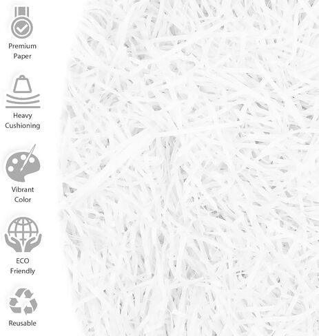 PINENUTS Crinkle Paper Filler for Gift Boxes Baskets Filler Paper Shred 7oz Crinkle Cut Paper for Christmas Wedding Birthday (White) in Saudi Arabia