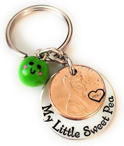 My Little Sweet Pea, Personalized Lucky Copper Penny Key Chain, Gift for Her, Gift for Girlfriend, Gift for Little Girl, Daddy's Girl in Kuwait