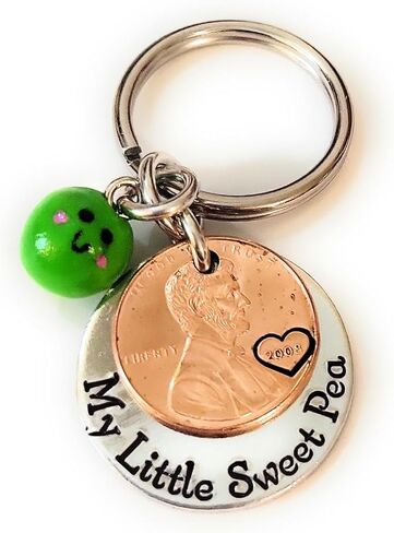 My Little Sweet Pea, Personalized Lucky Copper Penny Key Chain, Gift for Her, Gift for Girlfriend, Gift for Little Girl, Daddy's Girl in Kuwait