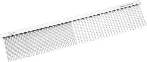 Tauro Pro Line Pet Grooming Comb for Dogs & Cats – 7.5", Greyhound Style Fine Coarse Butter Comb with Rounded Ends, Ideal for Detangling & Combing in Saudi Arabia