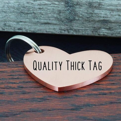 Ultra Joys Dog ID Tag, Custom Dog Tag Personalized Cat Tag, Pet ID Tag, Brushed Stainless Steel Heart Cat Tags Pet Tags Rose Gold Small in Kuwait